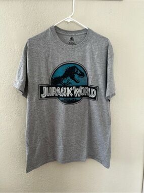 Jurassic World Graphic Tee - Gray with Teal Logo